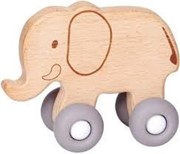 Bild von Schiebe Elefant aus Holz grau / Babyglüc
