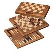 Bild von Schach-Backgammon-Dame-Set Holz